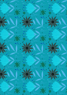 蓝底几何花卉图案纹理