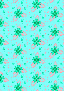 清新绿粉雪花图案背景