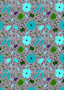 多彩花卉图案背景纹理