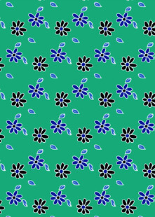 绿色底多彩小花图案背景