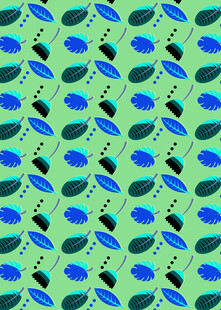 蓝绿相间几何图案背景