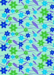 蓝绿花卉图案背景纹理
