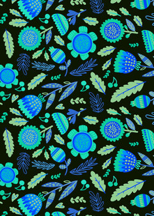 多彩花卉图案布料纹理