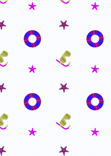 多彩海洋元素无缝图案