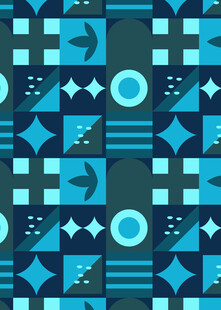 蓝色几何图案无缝背景