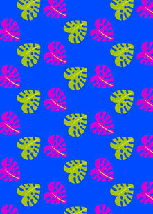 蓝底多彩花纹图案