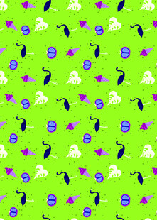 绿色背景的幽灵花卉图案