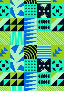 几何图案拼接的多彩背景