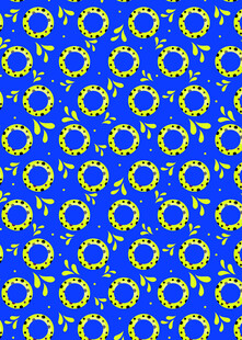蓝色底黄色圆形图案纹理