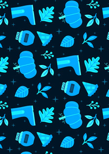 蓝色军事元素无缝图案