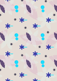 梦幻花卉羽毛图案背景