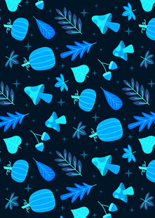 蓝色卡通图案无缝背景