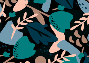 抽象几何植物图案背景