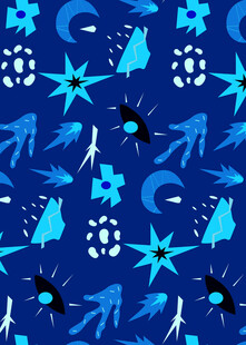 蓝色星空风海洋元素图案