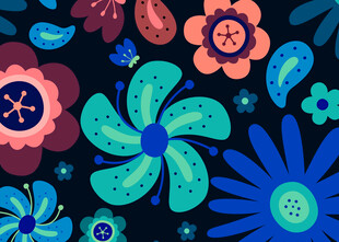 多彩花卉图案背景