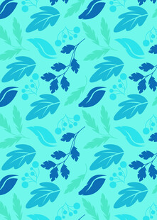 蓝绿叶片图案背景