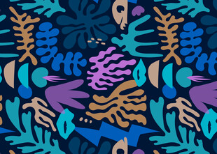 抽象植物几何图案设计