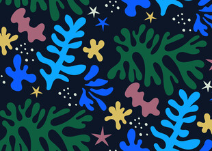 多彩植物花卉图案背景