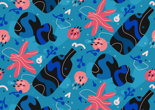 蓝色海洋风图案设计元素