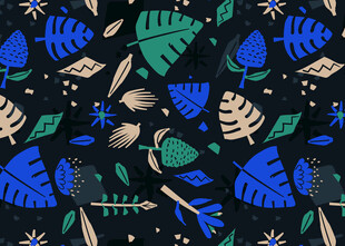 蓝绿植物图案背景