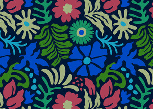 多彩花卉植物图案设计