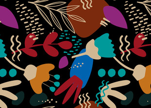 多彩抽象动植物图案设计