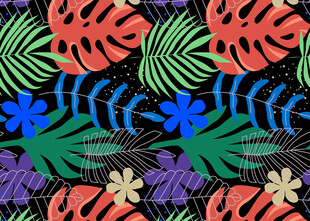 热带植物花卉图案设计