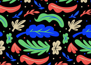 多彩植物图案背景