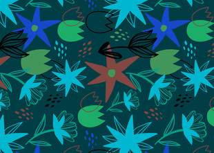 海洋元素多彩图案背景