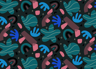 抽象多彩手绘风格图案