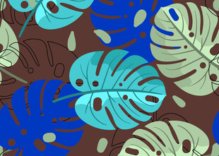 热带植物叶片图案背景