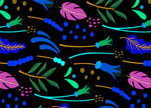 多彩花卉植物图案设计