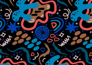 抽象涂鸦风图案设计