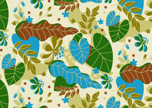 热带植物花卉无缝图案