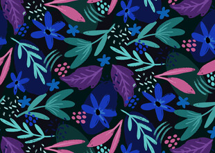 梦幻花卉植物图案背景