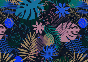 热带植物花卉图案背景