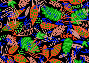 多彩植物图案纹理背景