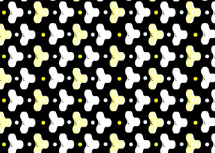 黑白黄三色简约几何图案