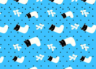 蓝色背景手套图案设计