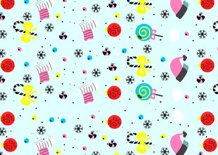 多彩波点雪花图案背景