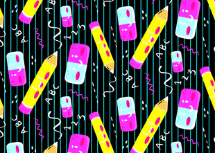 多彩文具图案背景