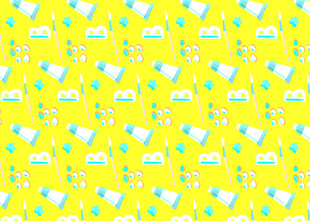 黄色卡通图案背景纹理
