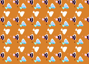 橙色背景动物图案无缝纹理