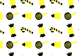 黄黑糖果图案无缝背景图