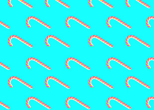 蓝色背景的糖果棒图案