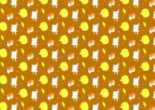 黄色卡通图案无缝背景图