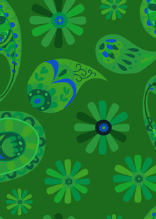 绿色花卉图案背景纹理