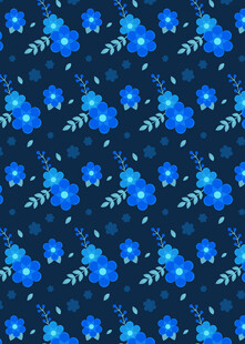 蓝色花卉图案背景纹理