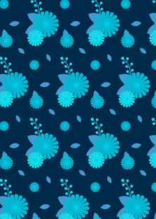 蓝色水滴花朵图案背景