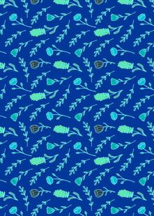 蓝色海洋风小鱼图案背景